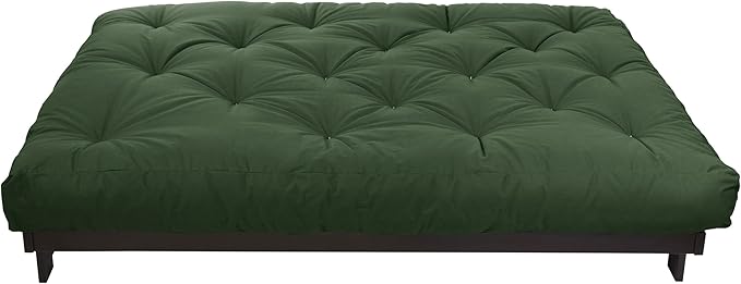Mozaic Full Size 8-Inch Cotton Twill Gel Dual Memory Foam Futon Mattress, Hunter Green