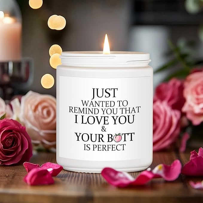 MOASITN Romantic Scented Candles for Her Him, I Love You & Your Butt is Perfect Valentines Day, Anniversary, Birthday, Christmas Candles for Girlfriend, Wife, Husband, Boyfriend, Couples