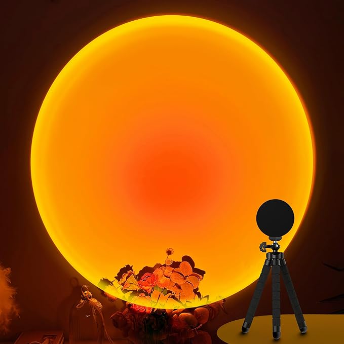 Sunset Lamp Projector,360 Degree Rotation Sunset Lights for Bedroom, Led Lamp with USB Port for Home Decor, Sunset Lamps for Room Decor,Photography,Tiktok Live