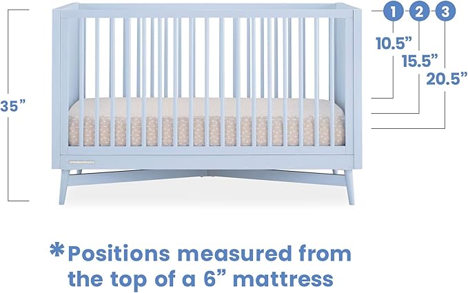 Delta Children Dylan 4-in-1 Convertible Crib, Cloud Blue