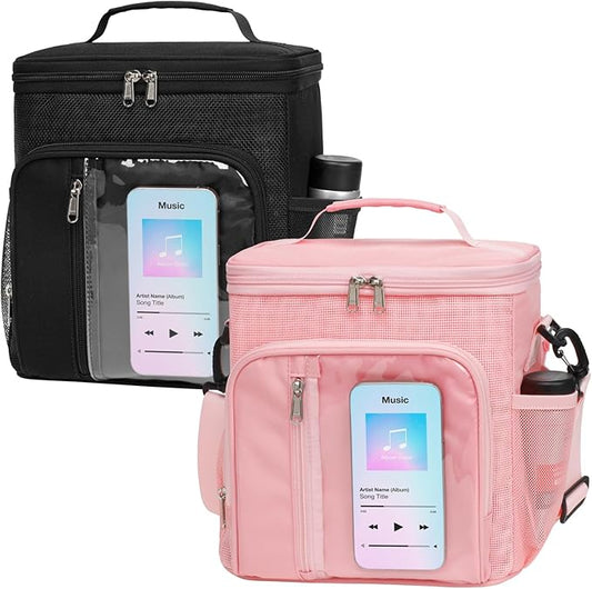 F-color Hanging Shower Caddy Portable - College Dorm Essentials for Guys with Hooks, Quick-Dry Shower Bag for Dorm Travel Gym Camping, Water-Resistant with Multiple Pockets, 2 Packs Black & Pink