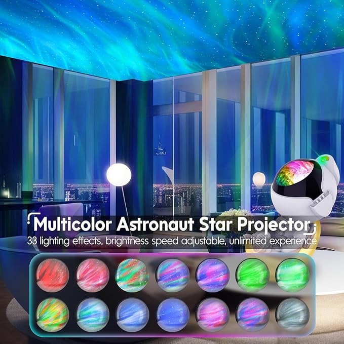 Rossetta Astronaut Galaxy Projector, Star Projector for Bedroom, Dimmable LED Night Light for Kids with Timer and Remote, Space Astronomy Themed Room Decor Aesthetic, Gifts for Christmas, Birthdays