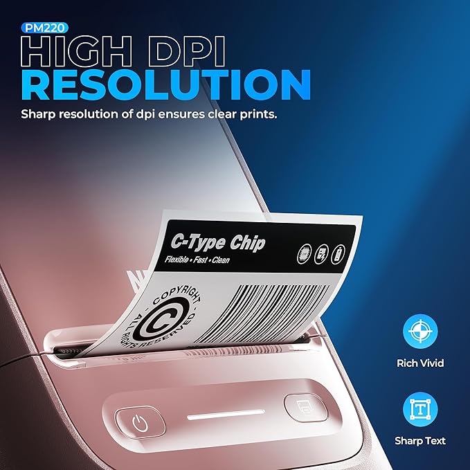 Nelko PM220 Bluetooth Label Maker Machine with Tape, 2 Inch Portable Thermal Printer for Small Business, Address, Logo, Clothing, Sticker Printer for Phones & PC, Pink