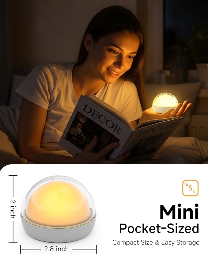ZEEHOO Rechargeable Night Light, Portable Wireless Charging Egg Lamp, 2000mAh, Dimmable LED Night Light (8 Colors, 4 Modes), Mini Light for Kids, Toddler, Gift,Christmas Decorations