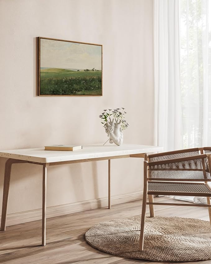 InSimSea Framed Canvas Wall Art Vintage Decor, Farmhouse Decor, Vast Grassland Landscape Paintings, Large Prints, Scenery Wall Decoration for Living Room Bedroom Bathroom Home Decor, 20"x30"