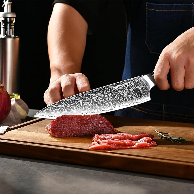 Chef Knife - 67 Layers VG10 Damascus Steel Kitchen Knife 8 Inch Japanese Knife for Slicing Meat Vegetable Cleaver - Cooking Knife with Pakkawood Handle - Ultra Sharp