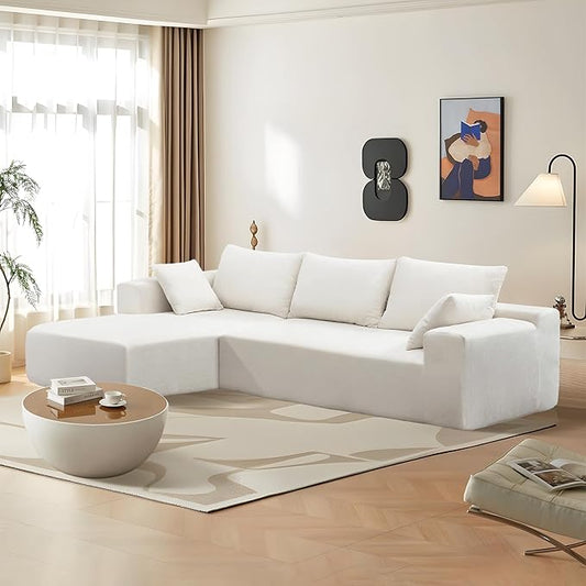 109 X 68'' Sectional Sofa, Chenille Fabric L Shaped Couch, 3 Seat Corner Sofa, Modern Upholstered Couch with 2 Pillow Left Hand Lounge for Living Room, Office