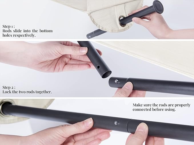 StorageWorks Hanging Closet Organizer with Metal Rod, 4-Section Closet Organizers and Storage, Collapsible Hanging Shelves for Baby Clothes, Shoes, Sweater Storage, Ivory and White