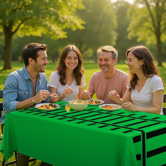 3 Pcs Train Party Decorations Railroad Track Tablecloths Train Birthday Party Supplies 54 x 108 Inch Plastic Table Covers for Railroad Track Western Theme Birthday (Green)