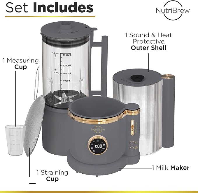 Nut Milk Maker | 50 oz Automatic Plant-Based Milk Machine | 9-in-1 Easy Use Milk Maker | 2025 Plant Milk Machine | Soy Milk Maker | Oat Milk Maker | Almond Milk Maker