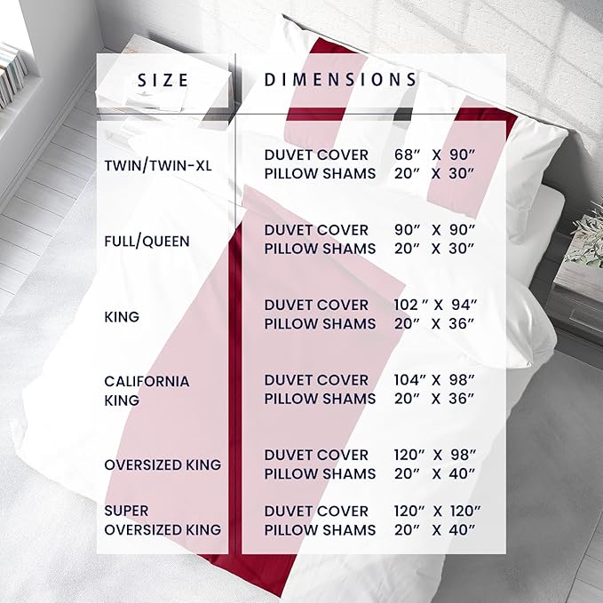 Kotton Culture 1 Pc California King Size Duvet Cover Only -100% Egyptian Cotton Sateen 600 Thread Count Ultra Soft Premium Durable Comforter Cover Zipper Closure & Corner Ties (Snow Red,104"x98")