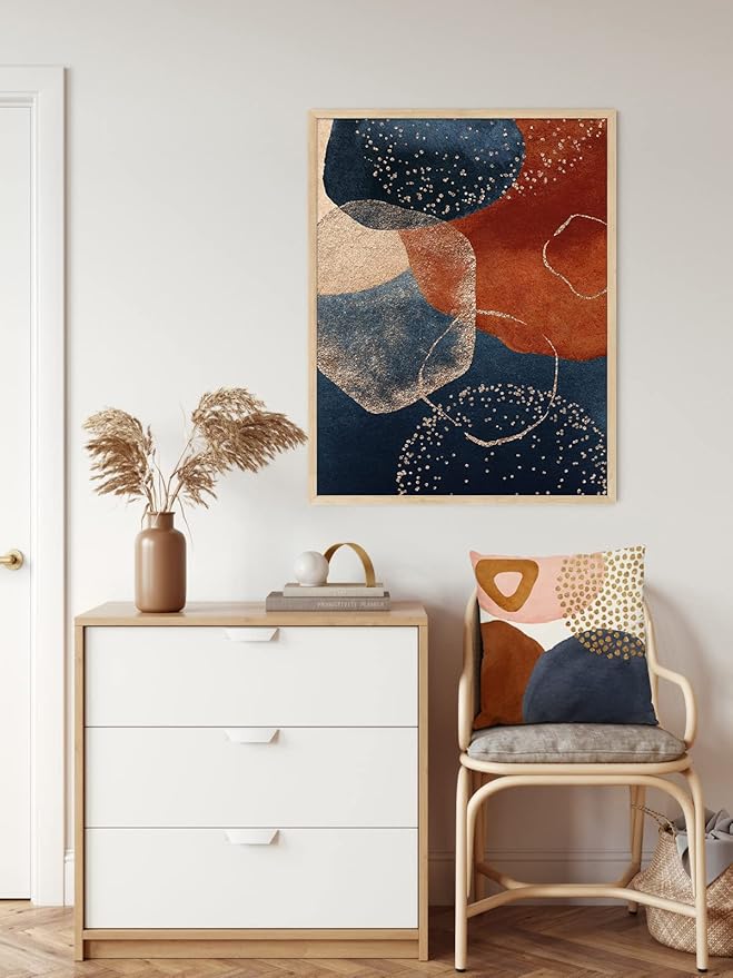 Jartinle Burnt Orange Abstract Throw Pillow Covers 20x20 Set of 4 Mid Century Modern Pillow Covers Geometric Minimalist Decor for Couch Home Decor