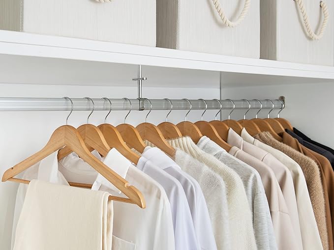 StorageWorks Wooden Hangers 30 Pack, Wood Coat Hanger for Coats, Shirts, Jackets, Pants, Suits, Natural Wood Color