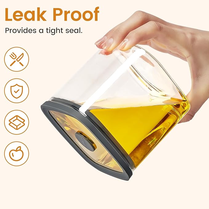 Square Glass Food Storage Jars with Lids[Set of 5], Perfect for Pasta, Cookies, Nuts, Coffee, Cereal, Flour,Organize Your Kitchen with these BPA-Free Glass Jars with Silicone Lids