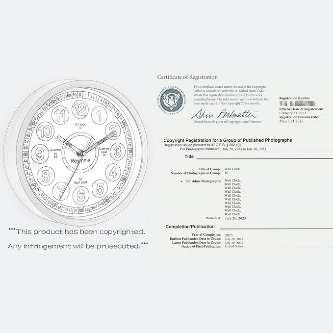 Learning Clock for Kids Telling Time Easily Teaching Clock Silent Non Ticking Battery Operated Colorful Teaching Time Clock Decorative for Kids Room Classroom School Playroom (12 Inch)