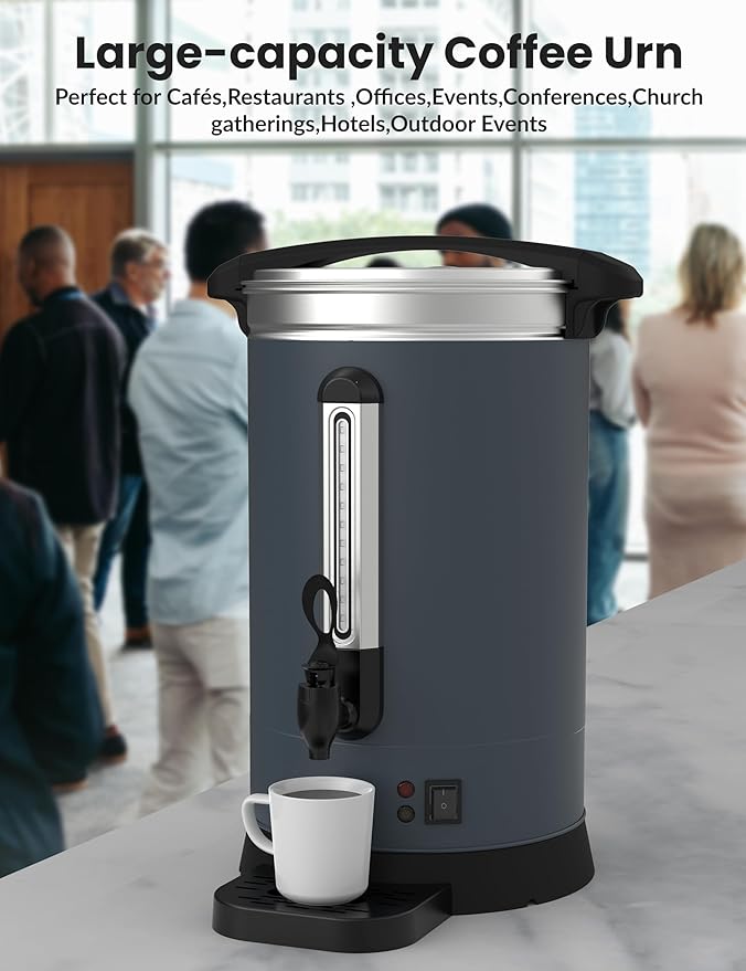 90 Cups Coffee Urn - 14l(3.8 Gallon) Large Coffee Maker,Commercial Coffee Maker - Stainless Steel, Double-Wall Insulated, Quick Brewing - Ideal for Large Events