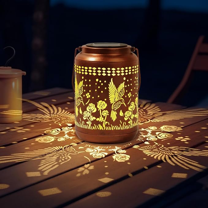 Solar Lanterns Outdoor Hummingbird Lantern Garden Decor Waterproof Decor Light Hanging Solar Lights Yard Decor,Gifts for Women Gifts for Mom Gifts for Grandma