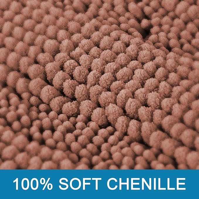 H.VERSAILTEX Bathroom Rugs Bath Mat Runner Rug Non Slip Kitchen Rug Extra Long Bath Rug Runners Oversized 59" x 20" Absorbent Washable Dry Fast Plush Area Rug for Bathroom/Bedroom - Muted Clay