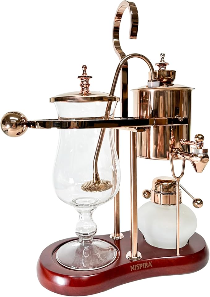 Nispira Belgium Royal Family Balance Syphon Unique Gravity Vintage Coffee Maker Vacuum Brewing System Copper 500 ml