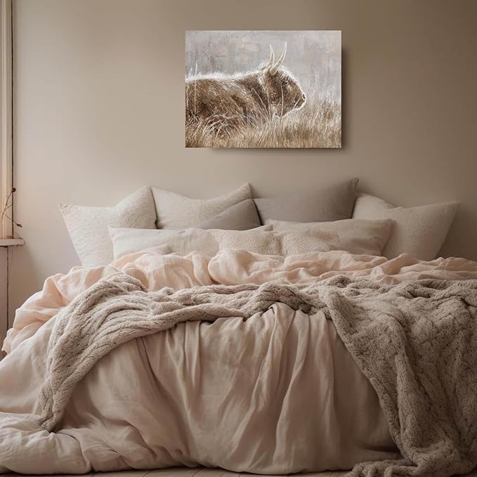 VAYIMDH Brown Wall Pictures Vintage Wall Print Animal Wall Hangings Decor 12"x16" Wall Art for Bathroom Decor Artwork for Bedroom