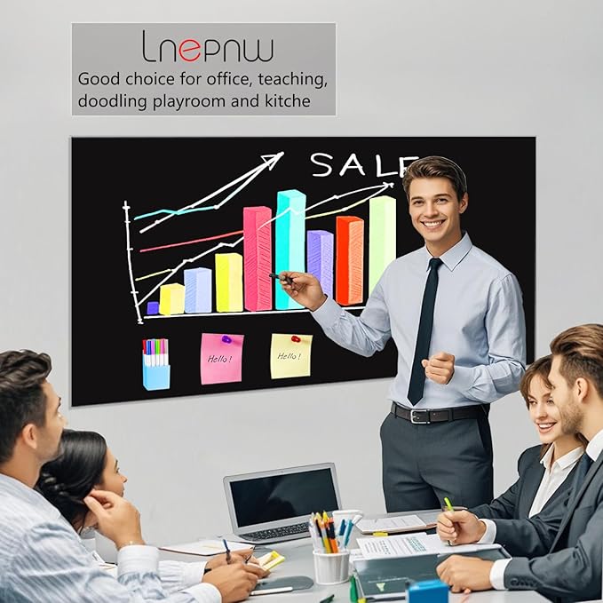 Magnetic Chalkboard Contact Paper 17.5" x 24" Self Adhesive Magnet Wall Board Sticker with Liquid Chalk Black Chalk Board Wallpaper Roll Alternative Magnetic Blackboard Paint