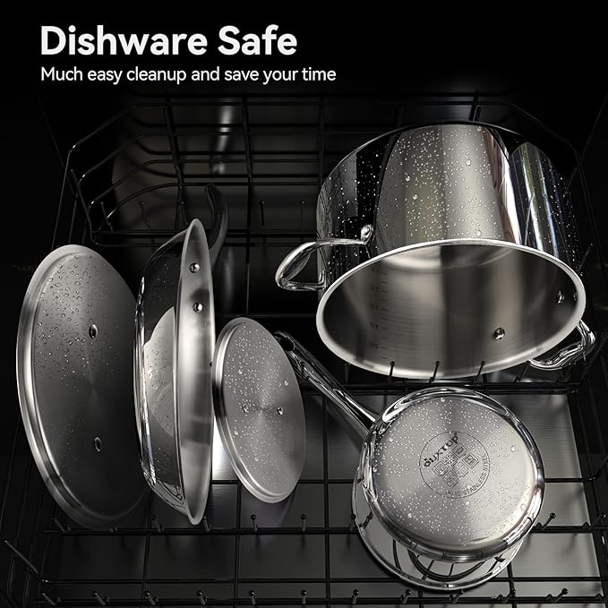 Duxtop Whole-Clad Tri-Ply Stainless Steel Induction Cookware Set, 9PC Kitchen Pots and Pans Set