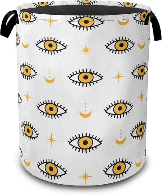 Laundry Hamper,Magic Evil Eye Laundry Basket,Waterproof Oxford Cloth Storage Basket with Handle for Clothes Books Nursery Home Storage Sundries 16"x20"
