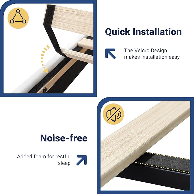 Allewie Upholstered Full Size Platform Bed Frame with LED Light and Charging Station, Button Tufted High Headboard, Wingback Design, Noise Free, Easy Assembly, No Box Spring Needed, White