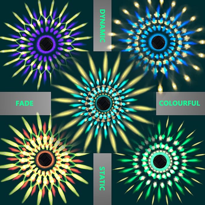 Solar Outdoor Lights - 2 Pack Color Changing Solar Pathway Lights, Waterproof, Maintains 10 Hours of Lighting for Garden, Landscape, Path, Yard, Patio, Driveway