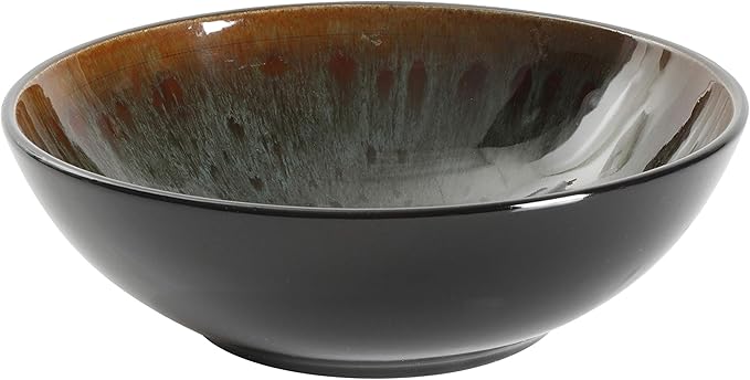 Gibson Elite Kyoto Double Bowl Dinnerware Set, Service for 4 (16pcs), Teal