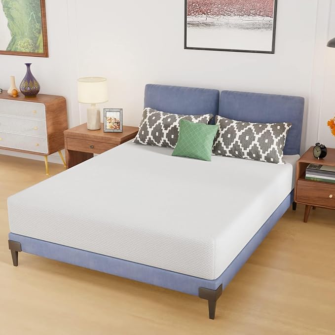 PayLessHere 10 Inch Queen Mattress Base Foam Mattress CertiPUR-US Certified,Removable Soft Cover,Queen mattresses for Bed Frame, Bunk Bed, Trundle, Daybed,White,Fiberglass Free