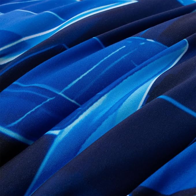 NTBED 5pcs Game Console Comforter Set for Boys Girls Kids 3D Gaming Block Bed in a Bag Lightweight Microfiber Gamer Bedding Sets (Blue, Twin)