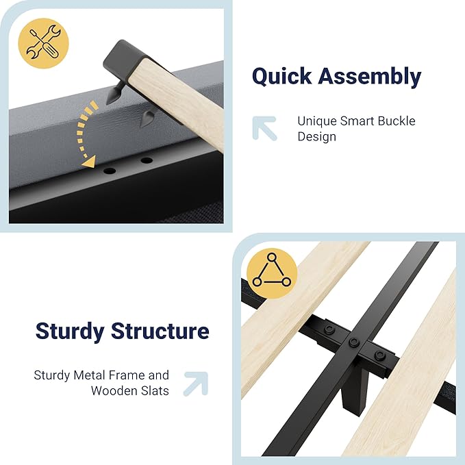 Allewie King Size Velvet Bed Frame with 3 Storage Drawers, Upholstered Platform Bed with Wingback Storage Headboard and USB Ports, No Box Spring Needed, Easy Assembly, Grey