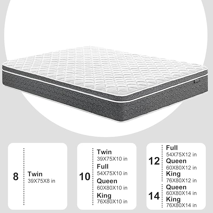 King Mattress 12 Inch Hybrid Mattress King - Memory Foam & Individually Pocket Coils Springs | Pressure Relief | Motion Isolation, Edge Support | CertiPUR-US Certified | Medium Firm