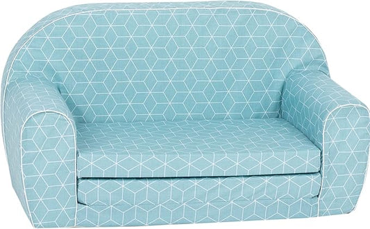 Delsit Kids Couch for Toddlers - 2 in 1 Convertible Foam Sofa to Lounger, Comfy Flip Out Lounge Chair for Children, Made in Europe