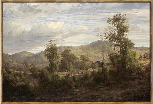 InSimSea Framed Canvas Wall Art Vintage Decor, Nature Landscape Paintings Artwork,Large Prints,Vintage Farmhouse Decor,Retro Wall Decoration for Bedroom Living Room Bathroom, 16"x24"