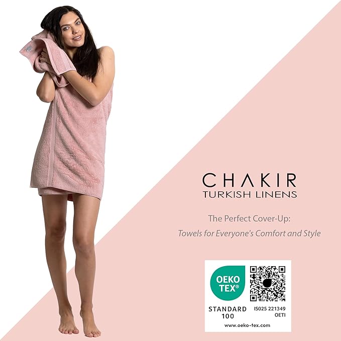 Chakir Turkish Linens | Hotel & Spa Quality 100% Cotton Premium Turkish Towels | Soft & Absorbent (4-Piece Washcloths, Pink)