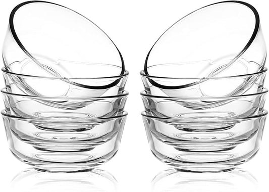 Sweejar Small Glass Bowls Set, 8 oz Prep Bowls for Cooking, 4 inch Bowls for Kitchen, Dessert Bowls for Ice Cream, Serving Bowls for Dipping, 10 pack