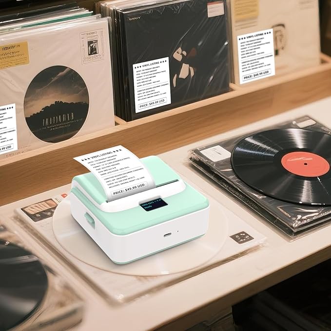 ORGSTA Label Maker Machine with Tape, T003 Thermal Label Maker, 3.15 Inch Bluetooth Label Printer Compatible with Phone & PC, Sticker Printer Barcode Thermal Maker for Small Business, Home, School