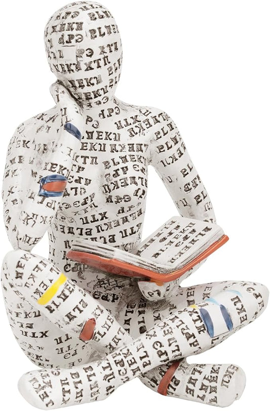puthiac Home Decor Accents - Reading Woman Figurine Sculpture Thinker Statue - Modern Abstract Home Decor for Living Room, Office, Bedroom - Elegant and Aesthetic Decoration Statue 07