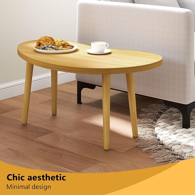 Mango Coffee Table Low Table with 4 Solid Wood Sturdy Legs, Floor Table Desk for Sitting on The Floor, Storage and Living Room Furniture (Natural)