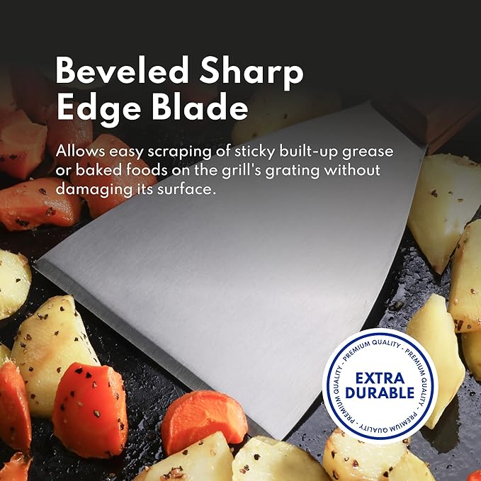 New Star Foodservice 38347 Plastic Handle Slant Edge Grill Scrapers, 4 by 8.5-Inch, White