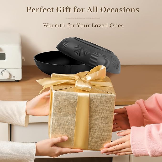 Homienly Wheat Straw Large Salad Bowl Set - Salad Bowls for Kitchen, Party, 60 OZ Large Capacity Serving Bowls Set of 2, Microwave and Dishwasher Safe Big Fruit Bowls (Black)