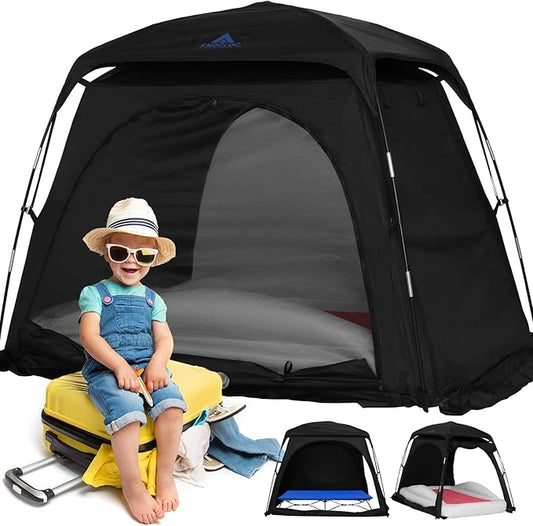 Sleep Pod for Kids, Babies & Toddlers, fits Pack N Play, Mini Crib, Kids Air Bed & Cot, Blackout Tent with Fan Pouch & Monitor Pouch, Portable & Easy Setup, Great for Travel & Room Sharing