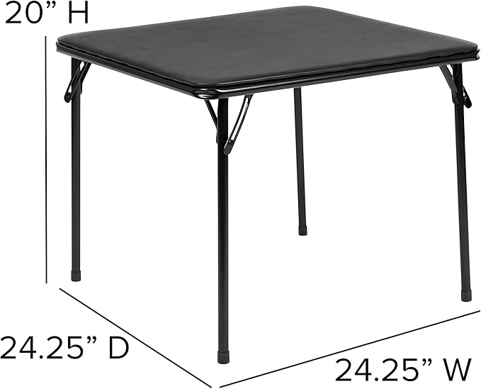 EMMA + OLIVER Kids Black Folding Table