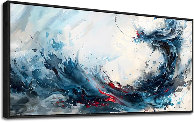 hyidecorart Canvas Prints Wall Art For Living Room Large Abstract Painting Artworks Black Framed Wall Decor Bedroom Hang Pictures For Office Decoration Inspiration Watercolour Posters Hotel Mural