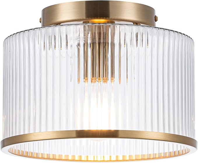 MAYNA Modern Gold Ceiling Light Fixture, 1-Light Hallway Light Fixtures Ceiling Mount, Dimmable Foyer Kitchen Lighting Fixtures for Bedroom Bathroom Dining Room Laundry Room Entryway