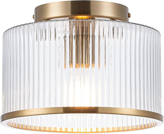 MAYNA Modern Gold Ceiling Light Fixture, 1-Light Hallway Light Fixtures Ceiling Mount, Dimmable Foyer Kitchen Lighting Fixtures for Bedroom Bathroom Dining Room Laundry Room Entryway