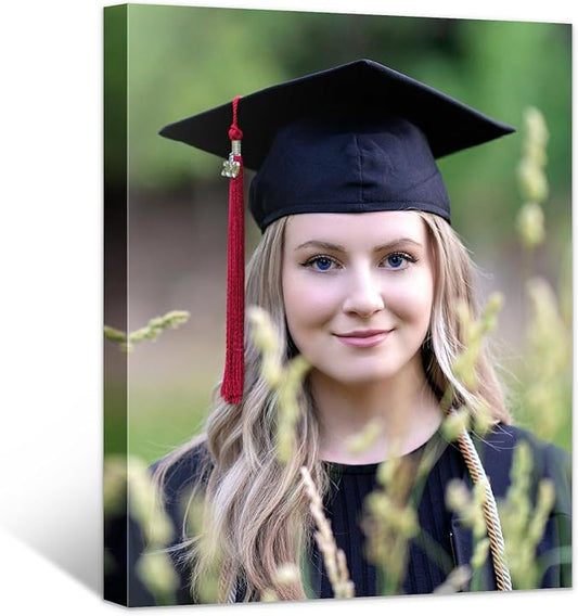 Custom Graduation Canvas Prints with Your Photos,Graduation Decorations, Personalized Graduation Canvas Wall Art Gifts Idea for Daughter, Son, Sibling or Friend (6" X 8")