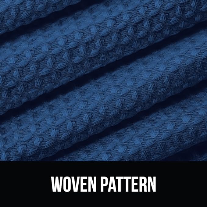 GORILLA GRIP Waffle Shower Curtain, Thick Weighted Fabric, Wrinkle and Rust Resistant, Classic Hotel Quality Design, Heavy Duty Long Curtains for Bathroom Showers, Bath Tubs, Machine Wash, 72x72, Navy